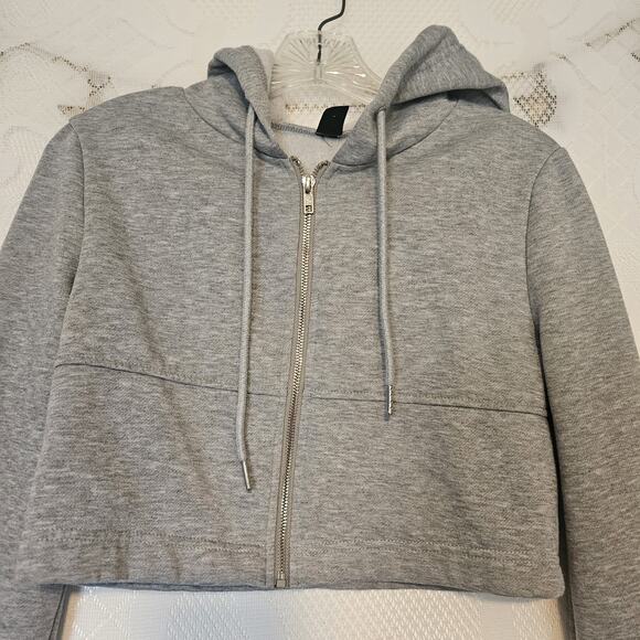 Shein Small Crop Zip Up Hoodie Y2K 90s Casual Athletic Loungewear Grunge Sporty - Picture 4 of 9